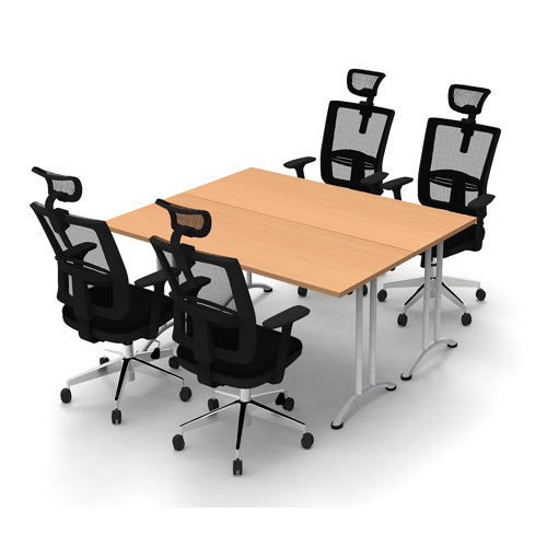 Symple Stuff Etowah 4 Person Conference Meeting Tables with 4 Chairs